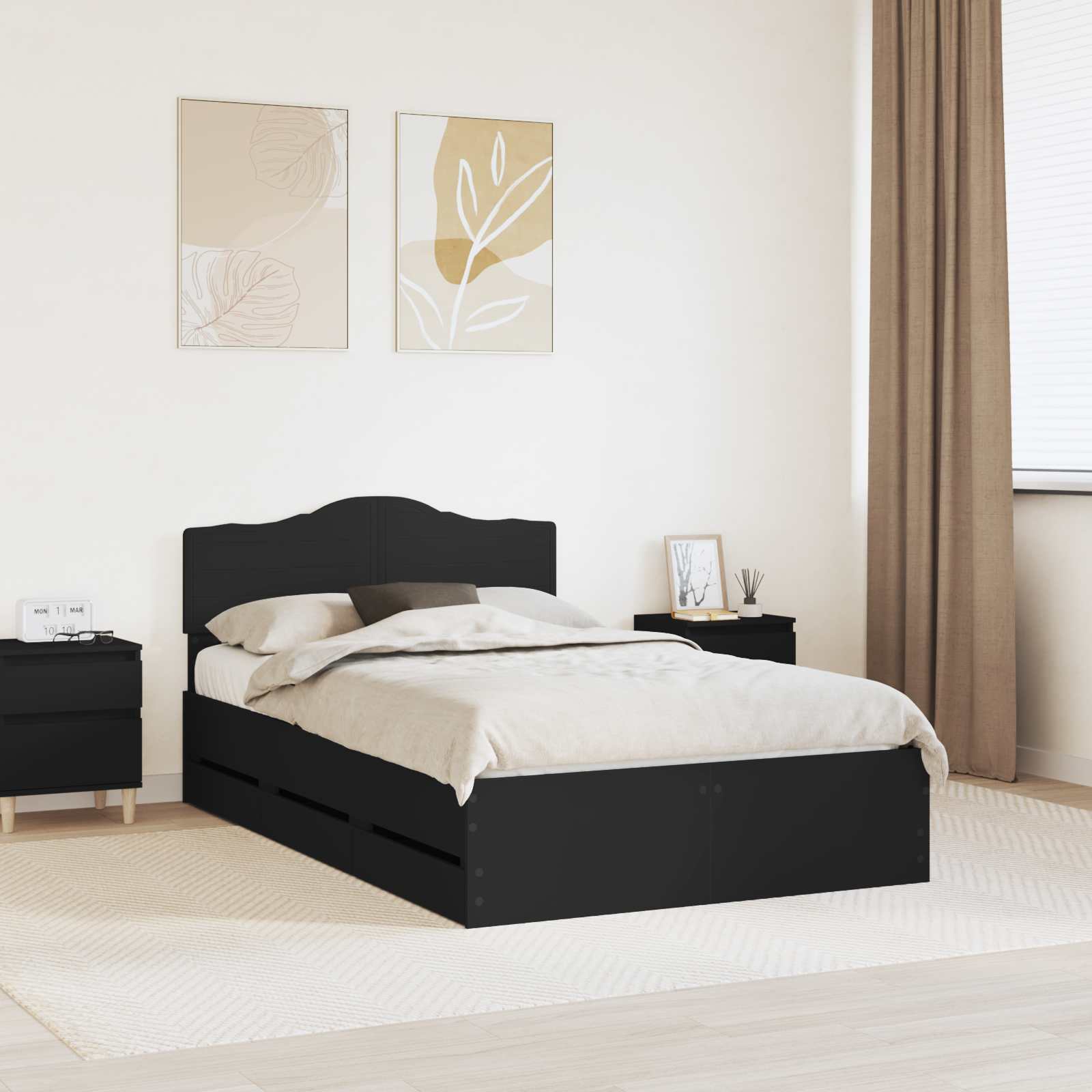 vidaXL Bedframe met lade met opslag Wit 200 x 200 cm Ingenieurshout