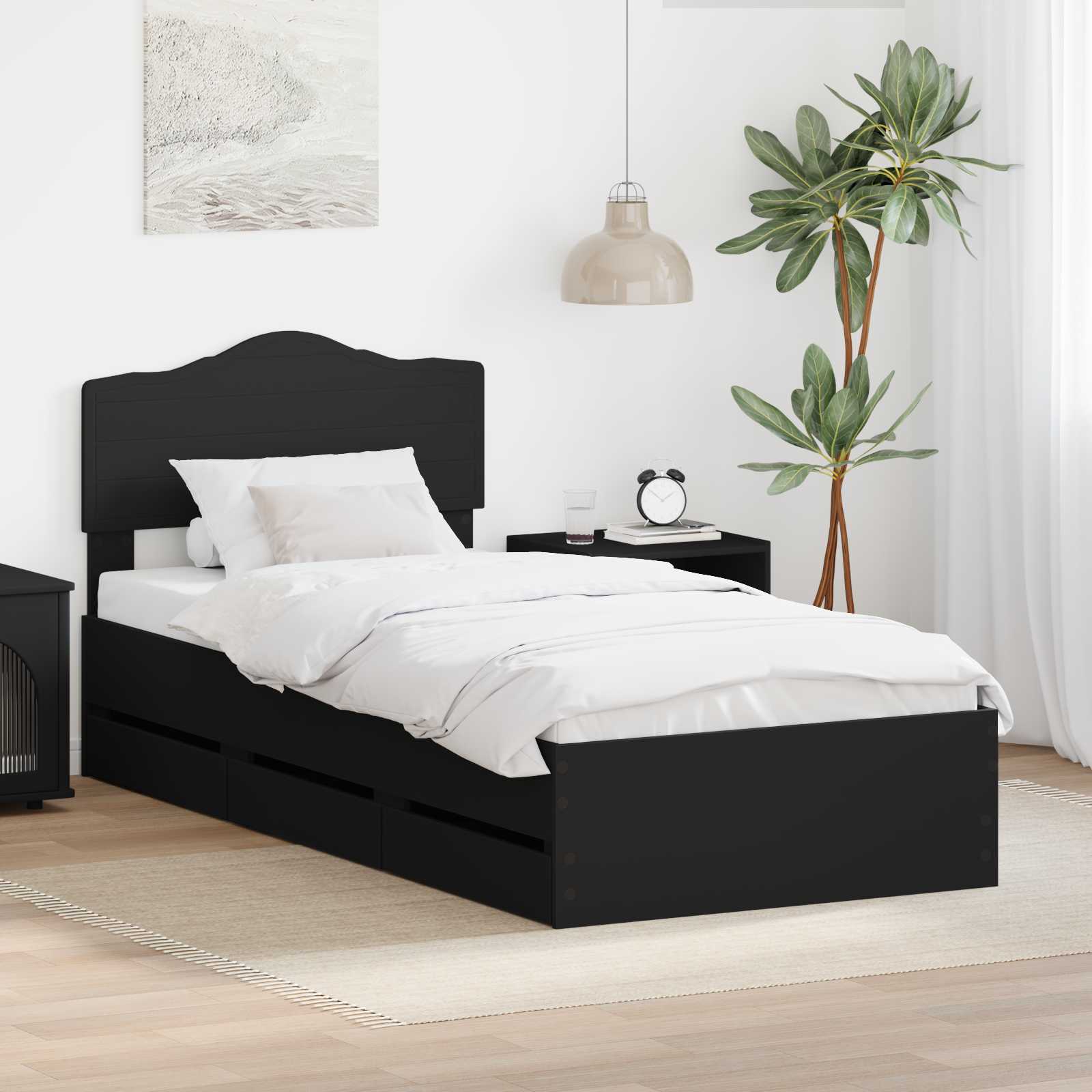 vidaXL Bedframe met lade met opslag Wit 200 x 200 cm Ingenieurshout