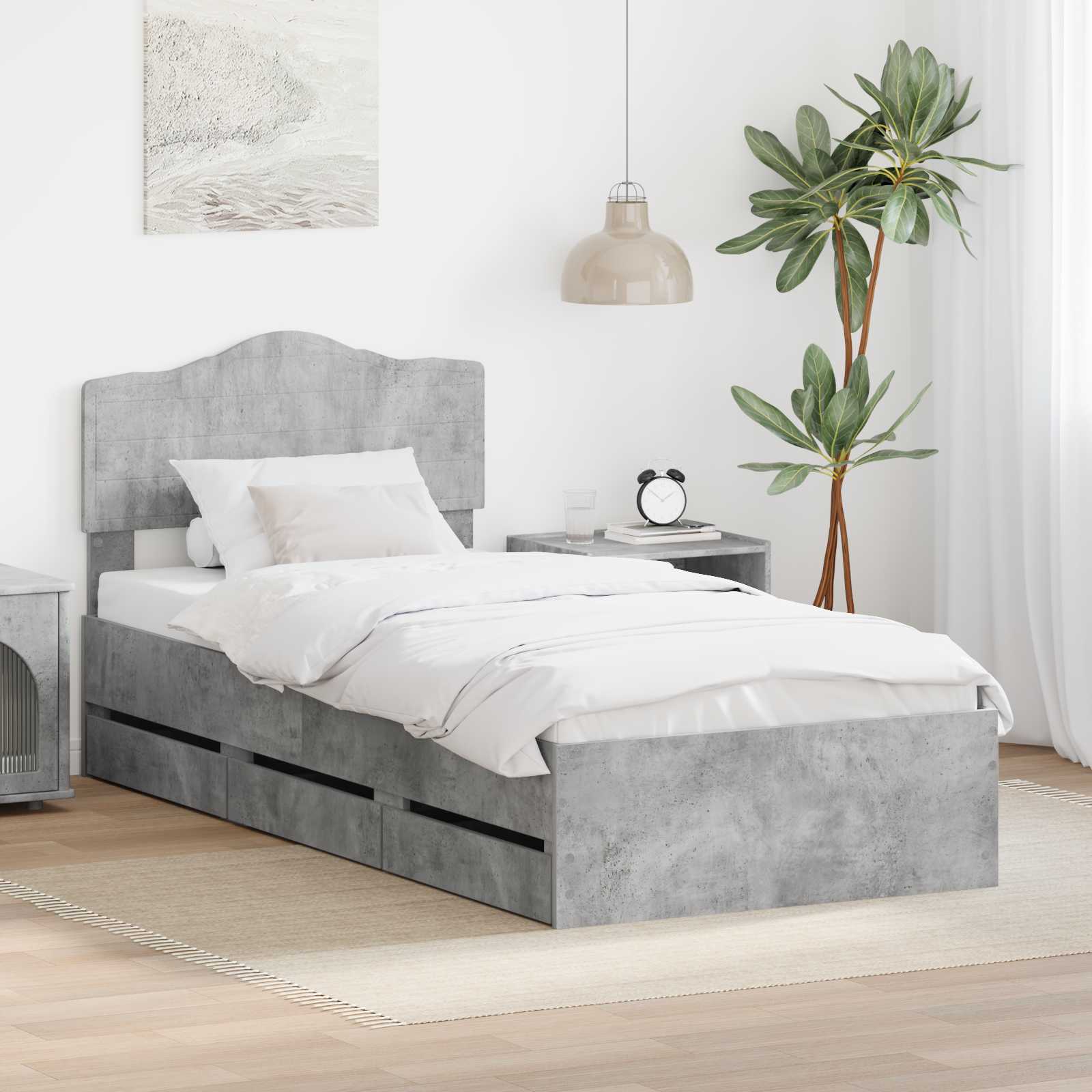 vidaXL Bedframe met lade met opslag Wit 200 x 200 cm Ingenieurshout