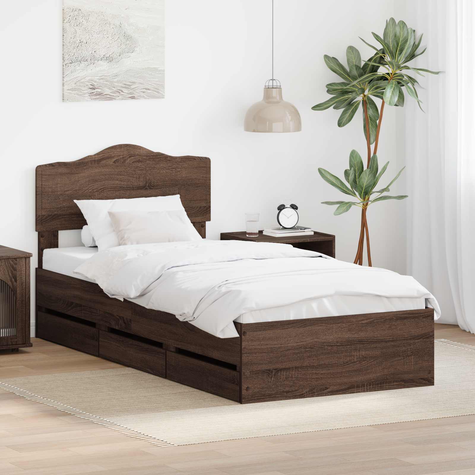 vidaXL Bedframe met lade met opslag Wit 200 x 200 cm Ingenieurshout