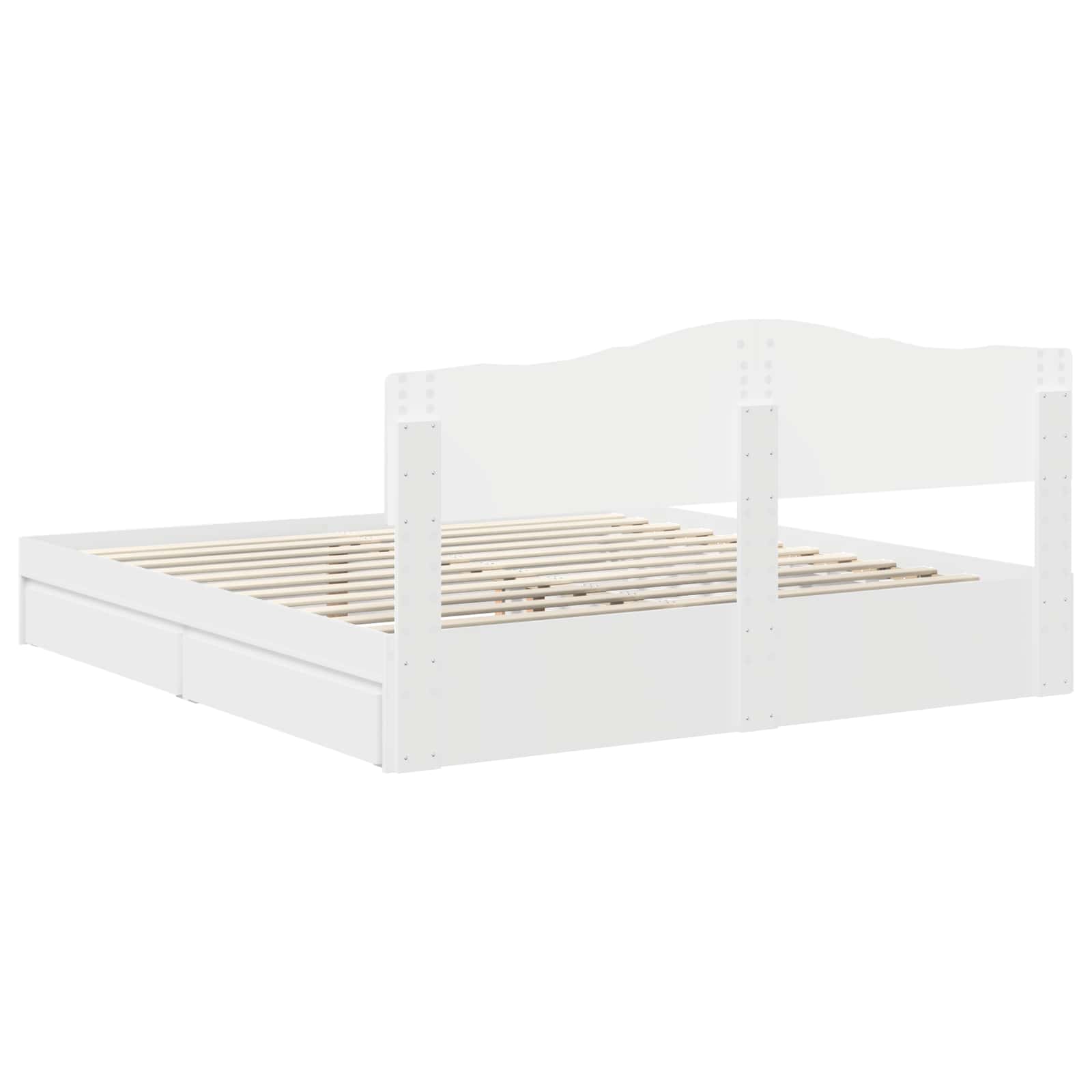 vidaXL Opslag bed met hoofdeinde Wit 200 x 200 cm Bewerkt hout