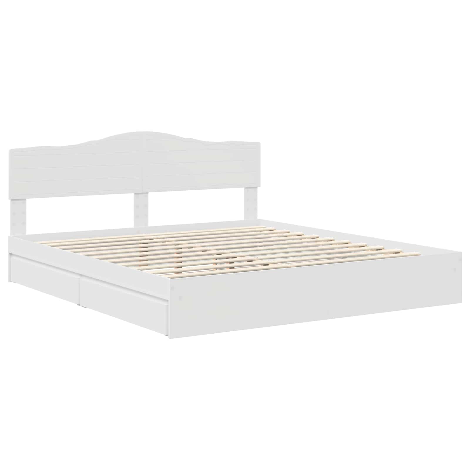 vidaXL Opslag bed met hoofdeinde Wit 200 x 200 cm Bewerkt hout