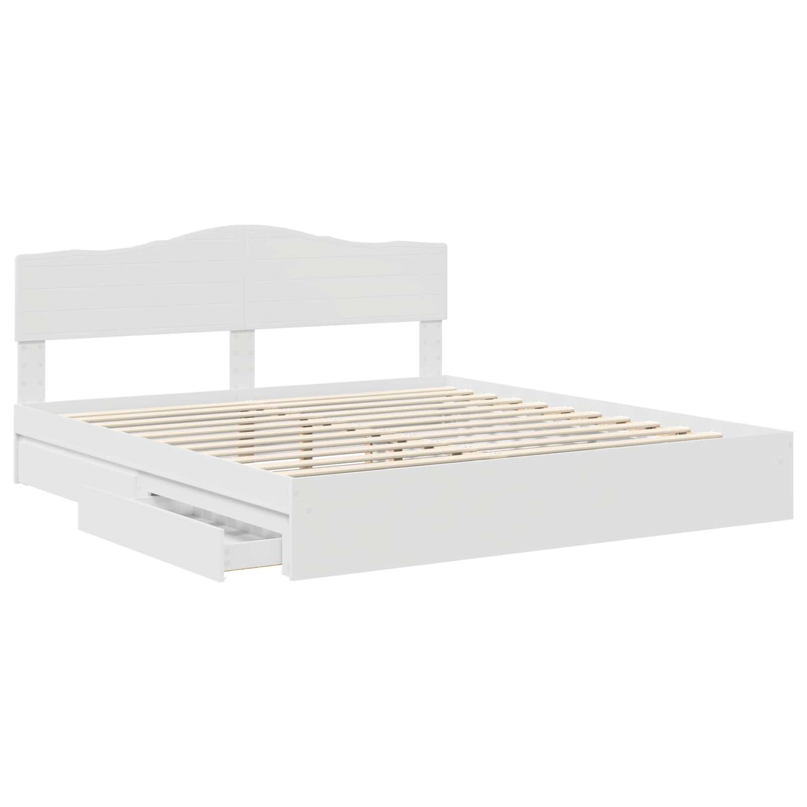vidaXL Opslag bed met hoofdeinde Wit 200 x 200 cm Bewerkt hout