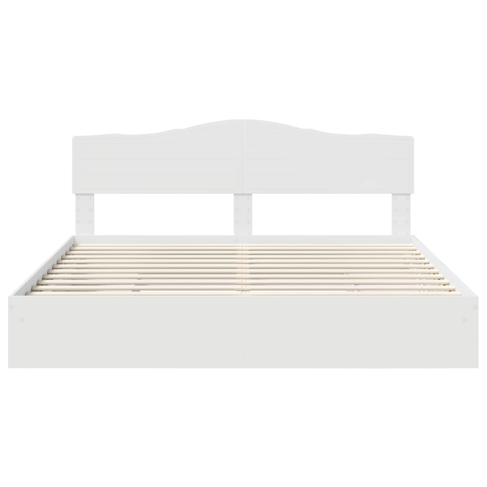 vidaXL Opslag bed met hoofdeinde Wit 200 x 200 cm Bewerkt hout