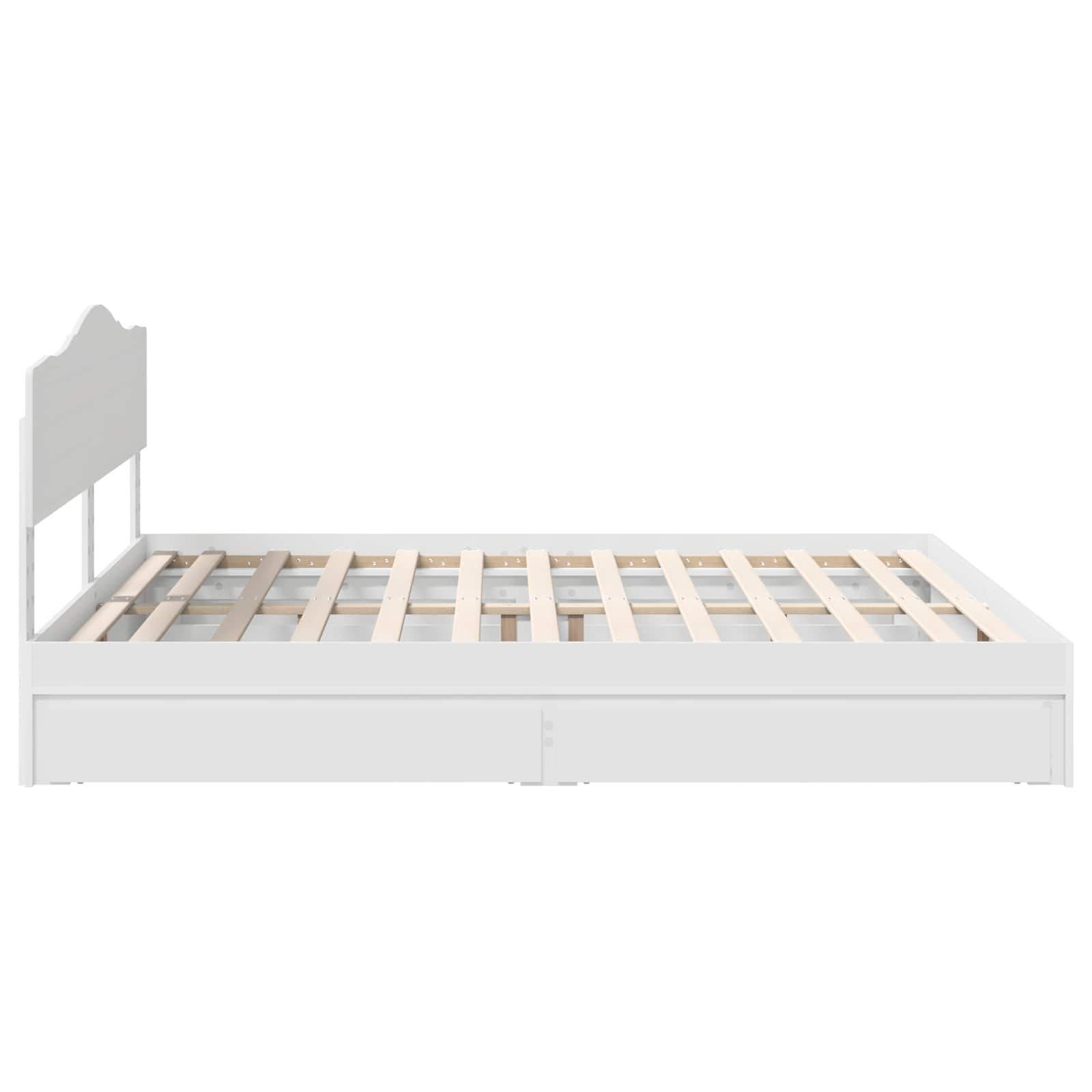 vidaXL Opslag bed met hoofdeinde Wit 200 x 200 cm Bewerkt hout