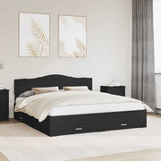 vidaXL Bedframe met lade met opslag Zwart 200 x 200 cm Bewerkt hout