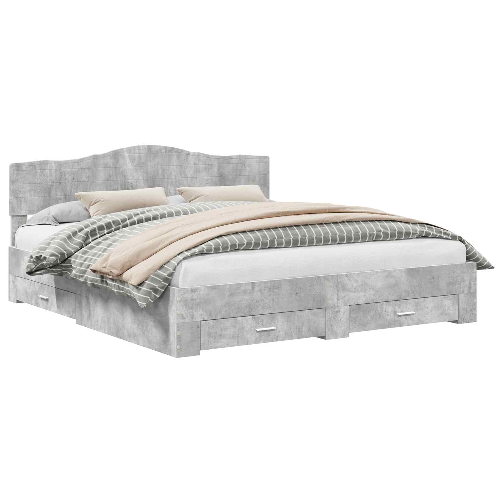 vidaXL Bedframe met lade met opslag Zwart 200 x 200 cm Bewerkt hout