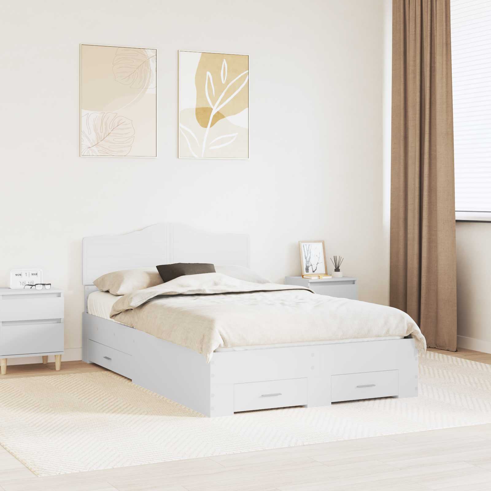 vidaXL Bedframe met lade met opslag Zwart 200 x 200 cm Bewerkt hout