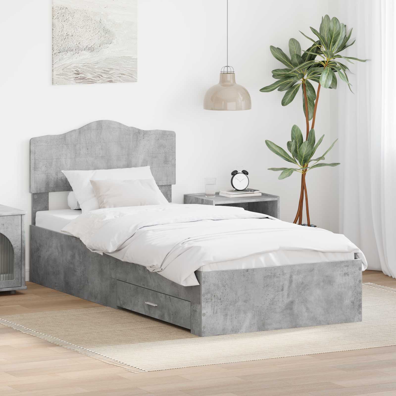 vidaXL Bedframe met lade met opslag Zwart 200 x 200 cm Bewerkt hout