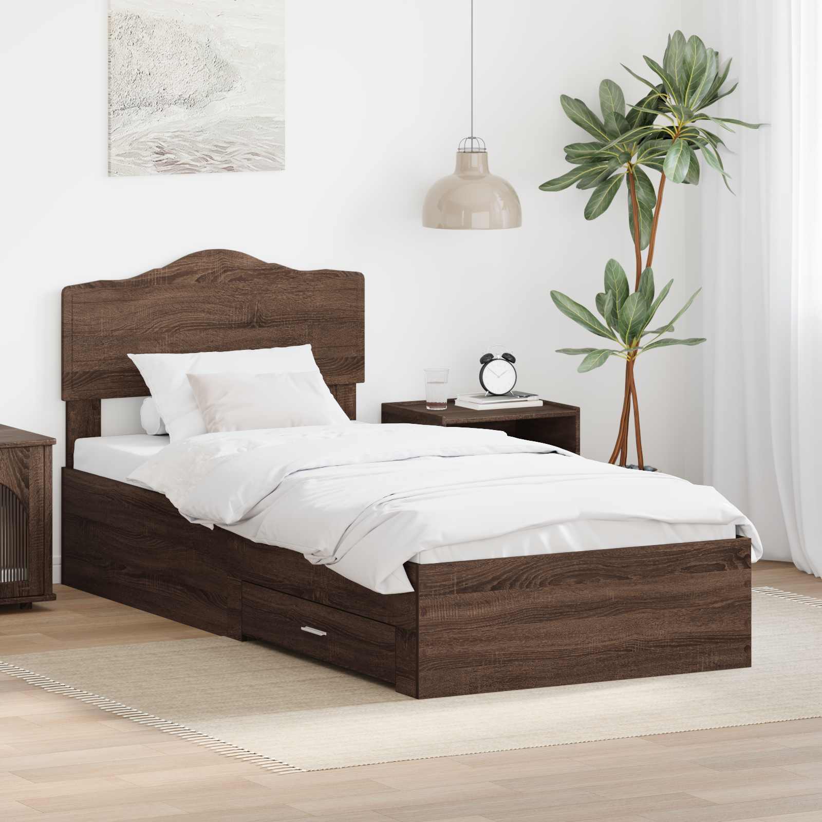 vidaXL Bedframe met lade met opslag Zwart 200 x 200 cm Bewerkt hout