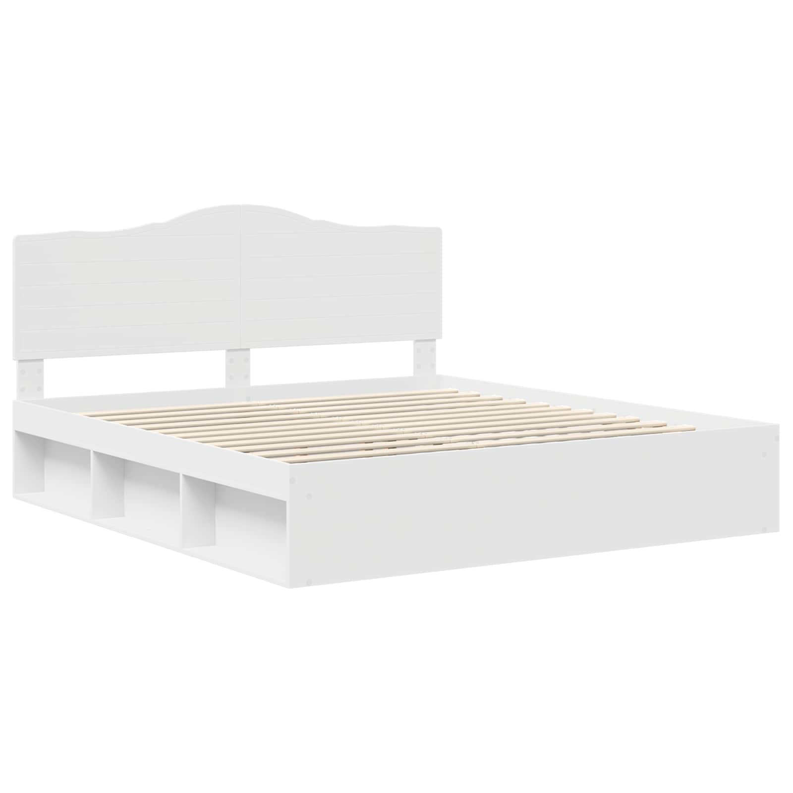 vidaXL Bedframe met hoofdeinde Wit 200 x 200 cm Massief grenenhout