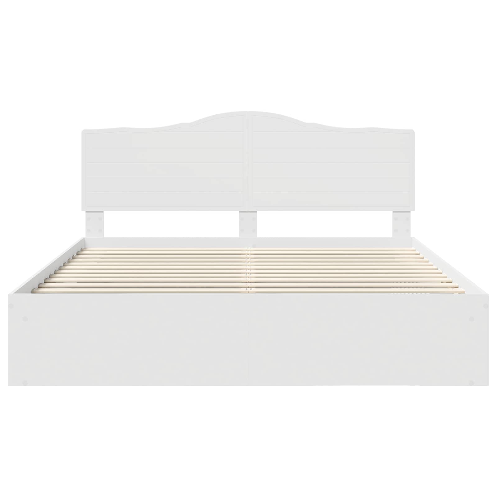 vidaXL Bedframe met hoofdeinde Wit 200 x 200 cm Massief grenenhout