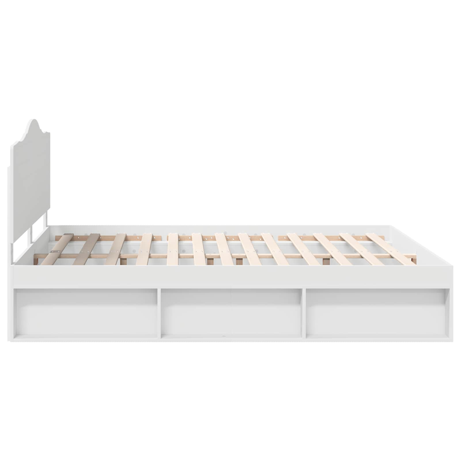 vidaXL Bedframe met hoofdeinde Wit 200 x 200 cm Massief grenenhout