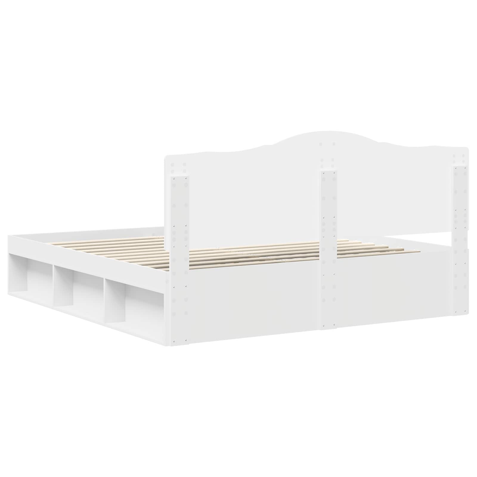 vidaXL Bedframe met hoofdeinde Wit 200 x 200 cm Massief grenenhout