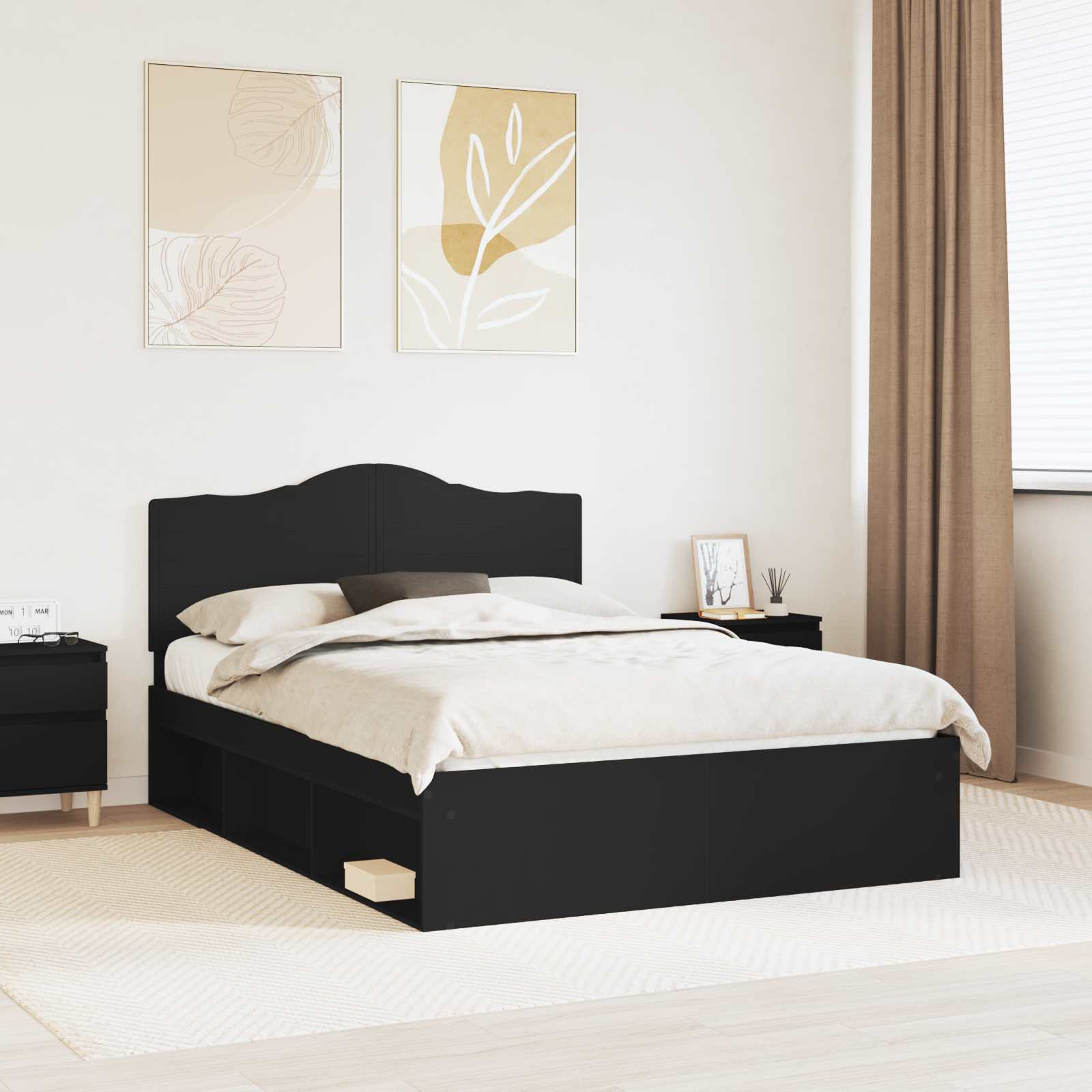 vidaXL Bedframe met hoofdeinde Wit 200 x 200 cm Massief grenenhout