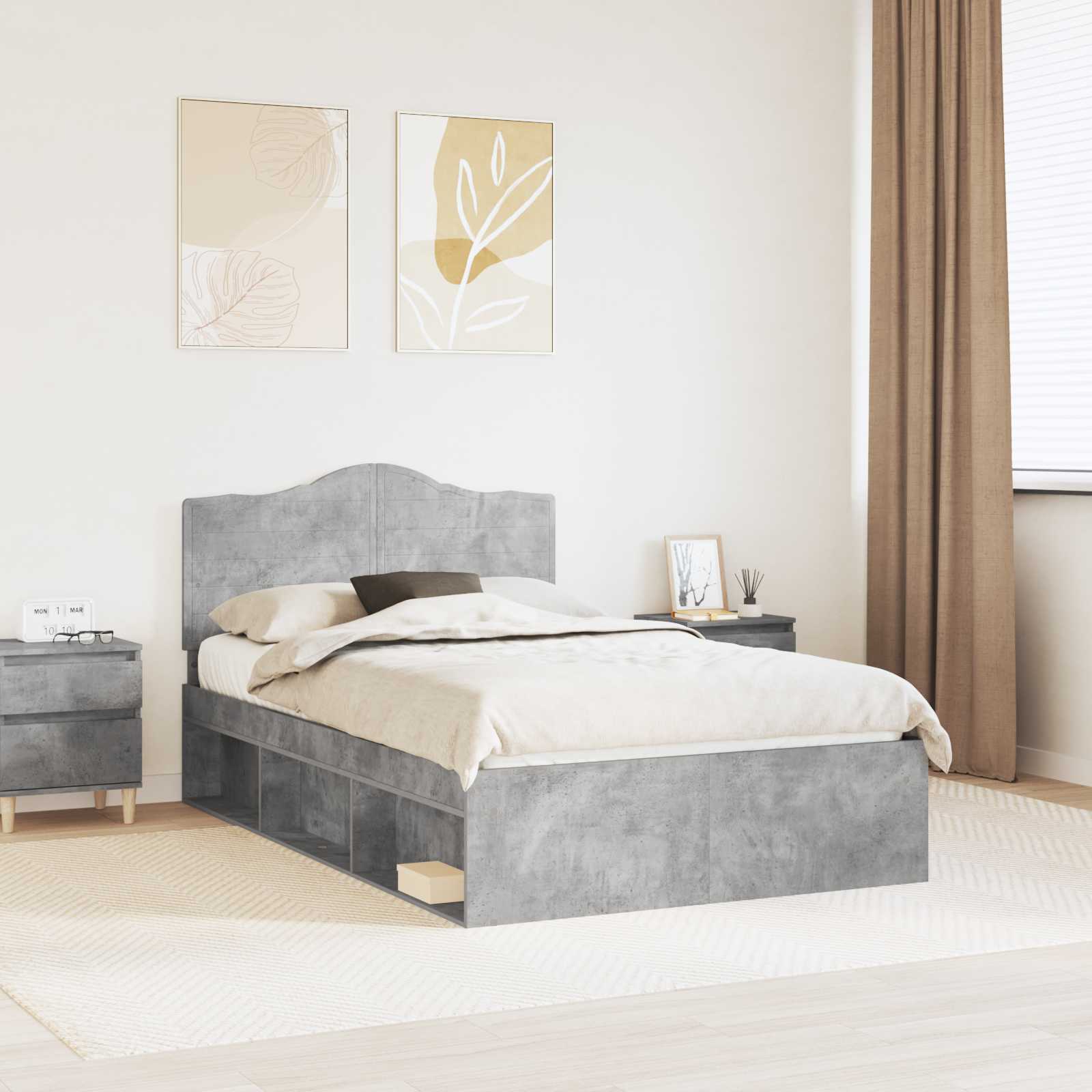 vidaXL Bedframe met hoofdeinde Wit 200 x 200 cm Massief grenenhout