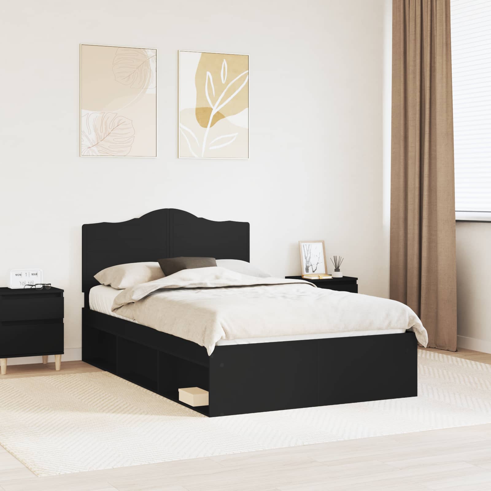 vidaXL Bedframe met hoofdeinde Wit 200 x 200 cm Massief grenenhout