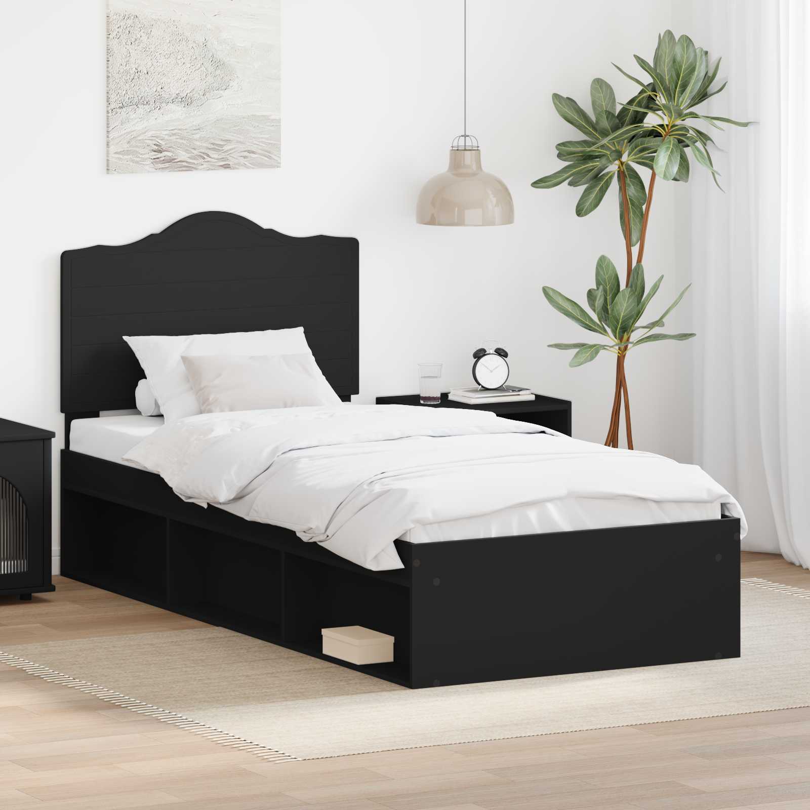 vidaXL Bedframe met hoofdeinde Wit 200 x 200 cm Massief grenenhout