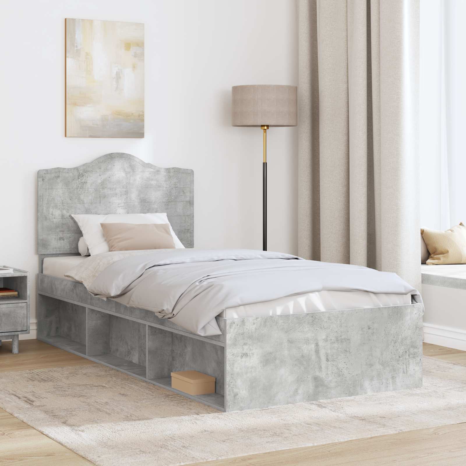 vidaXL Bedframe met hoofdeinde Wit 200 x 200 cm Massief grenenhout