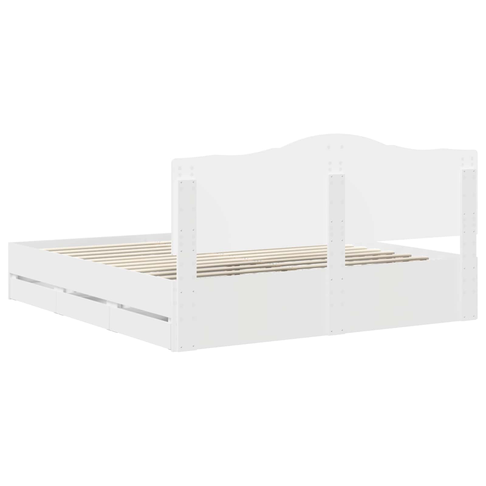 vidaXL Bedframe met lade met opslag Wit 200 x 200 cm Ingenieurshout