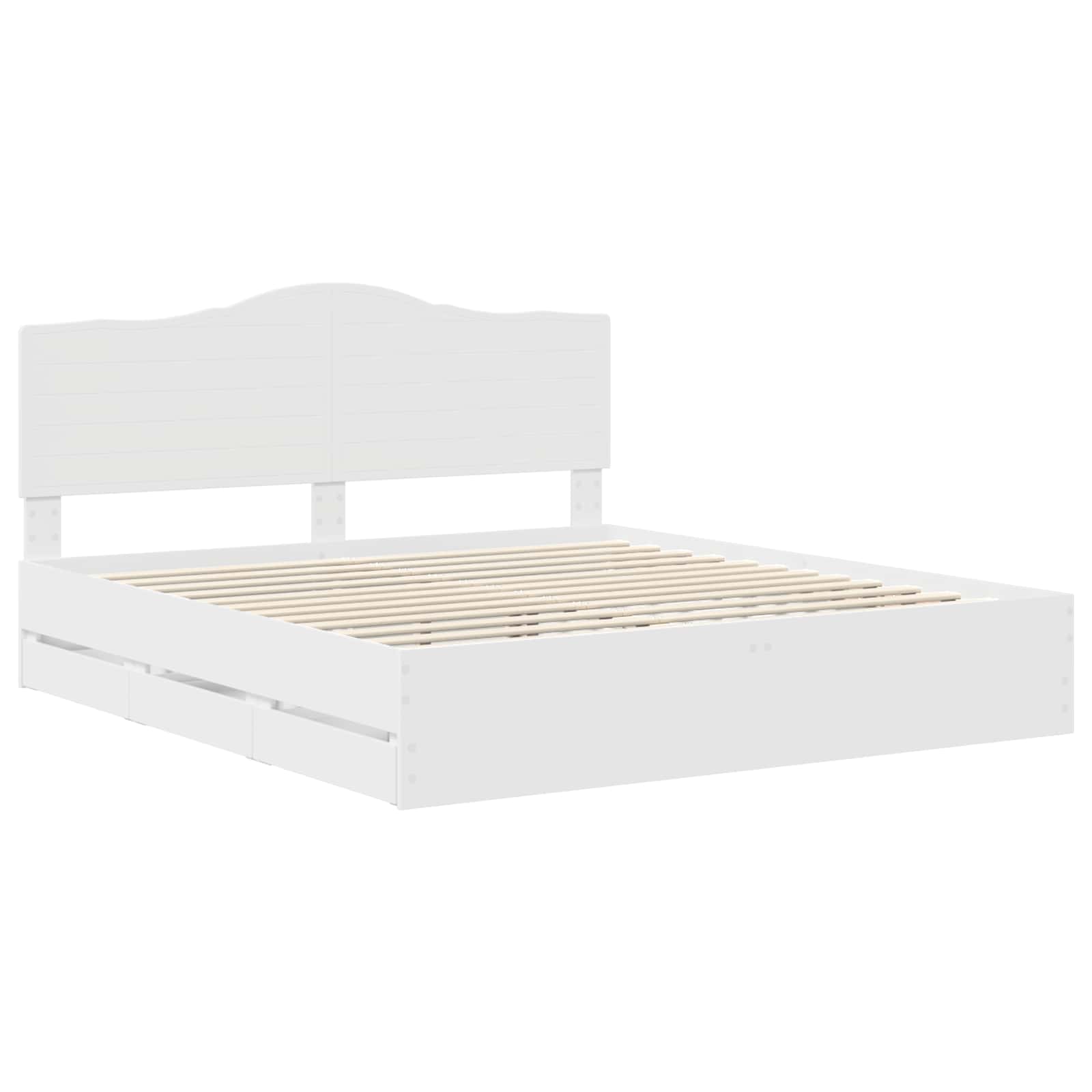 vidaXL Bedframe met lade met opslag Wit 200 x 200 cm Ingenieurshout