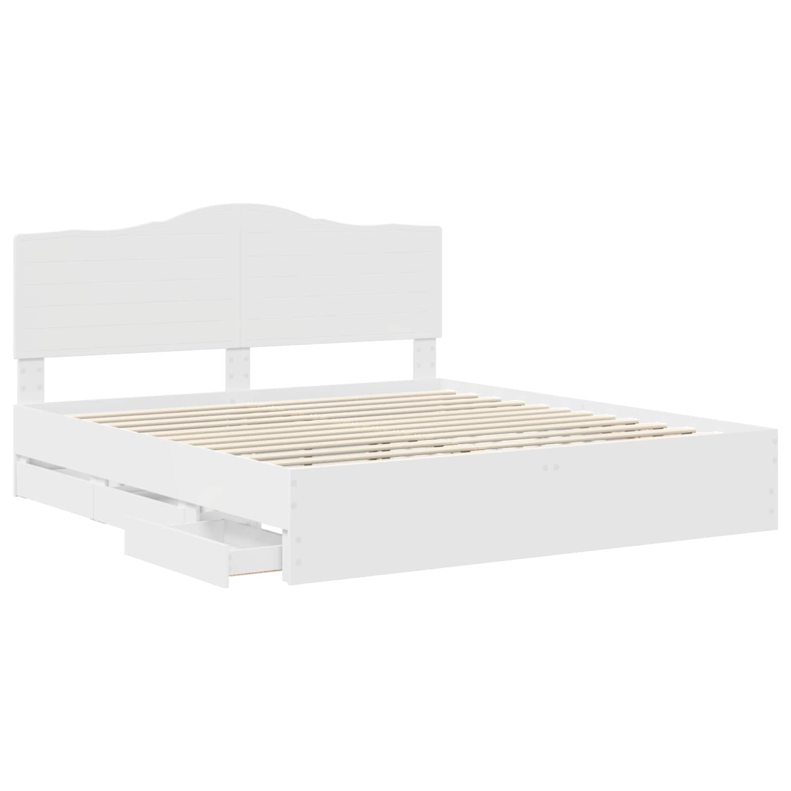vidaXL Bedframe met lade met opslag Wit 200 x 200 cm Ingenieurshout