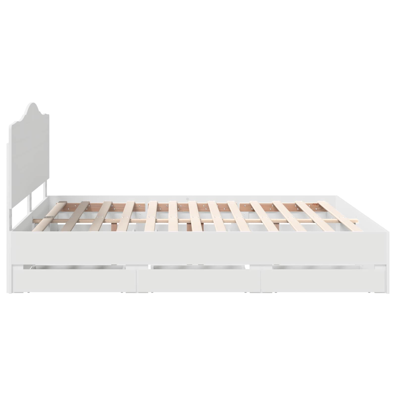 vidaXL Bedframe met lade met opslag Wit 200 x 200 cm Ingenieurshout