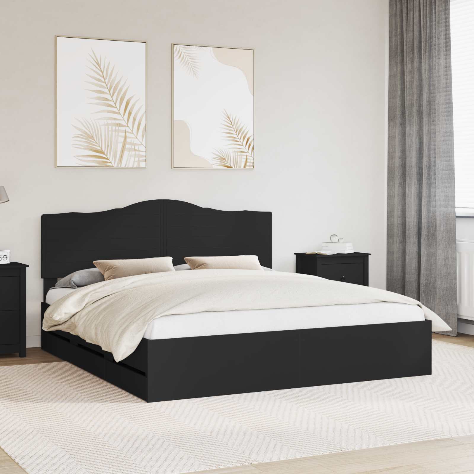 vidaXL Bedframe met lade met opslag Wit 200 x 200 cm Ingenieurshout