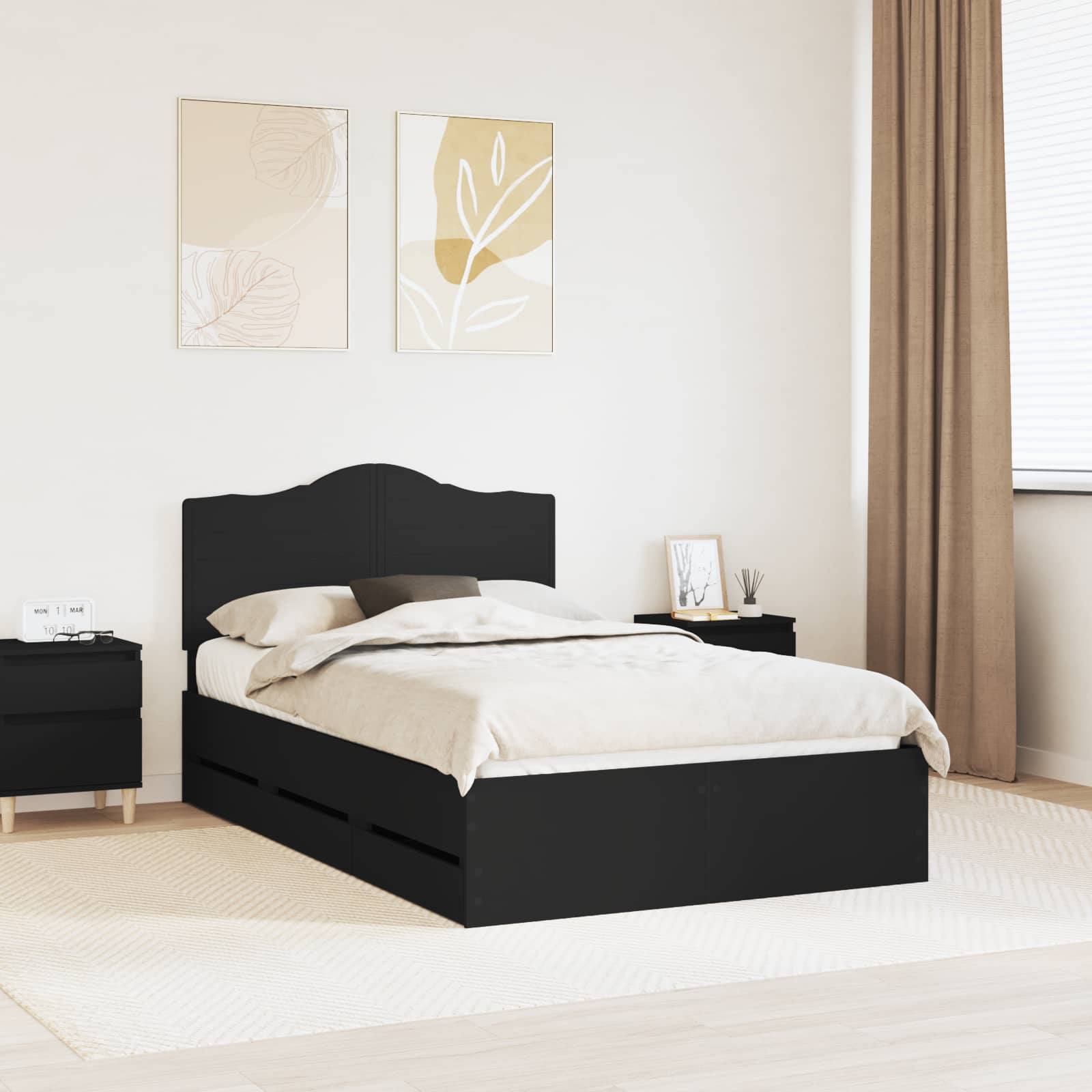 vidaXL Bedframe met lade met opslag Wit 200 x 200 cm Ingenieurshout