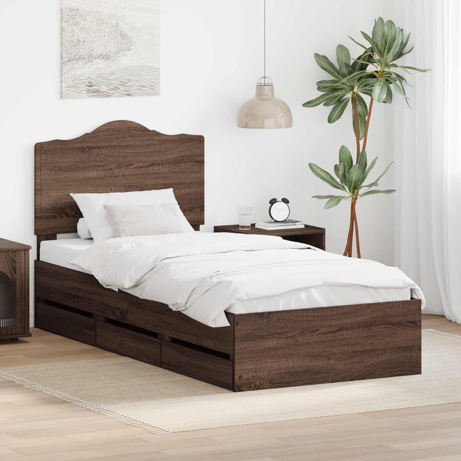 vidaXL Bedframe met lade met opslag Wit 200 x 200 cm Ingenieurshout
