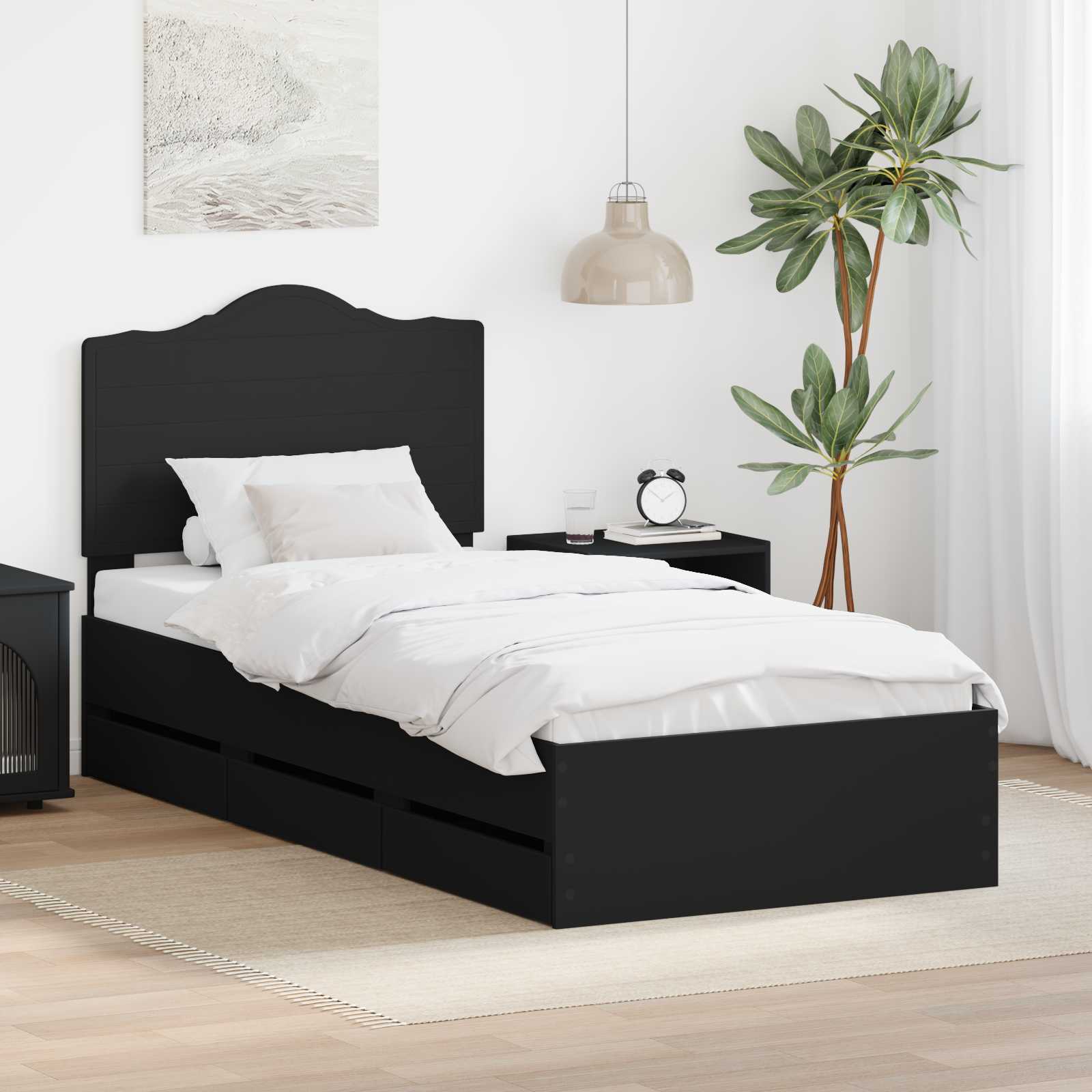 vidaXL Bedframe met lade met opslag Wit 200 x 200 cm Ingenieurshout
