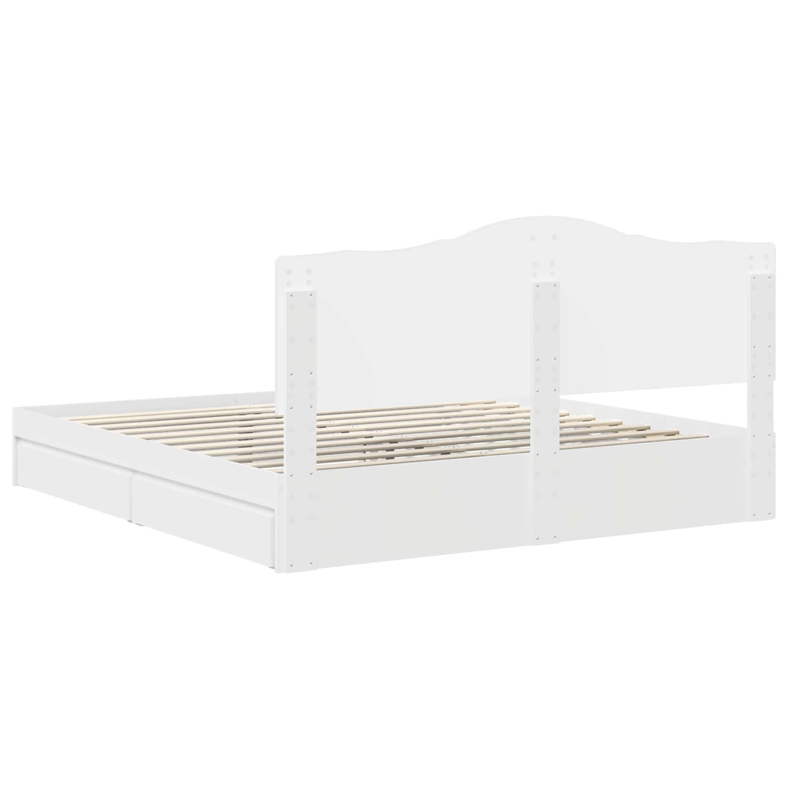 vidaXL Bedframe met lade met hoofdeinde Wit 200 x 200 cm Bewerkt hout
