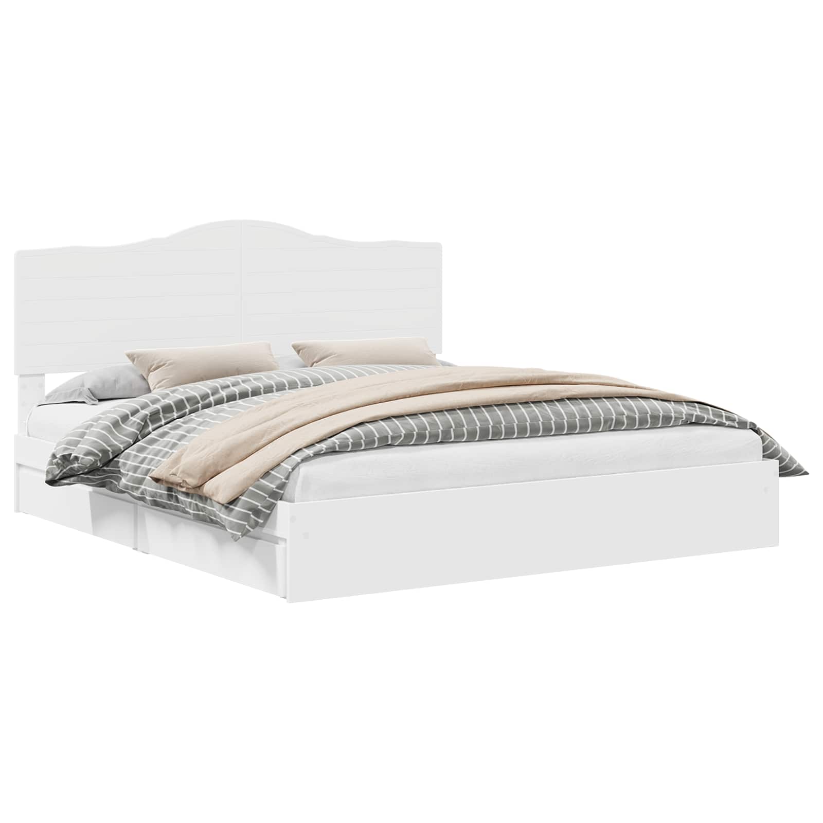 vidaXL Bedframe met lade met hoofdeinde Wit 200 x 200 cm Bewerkt hout