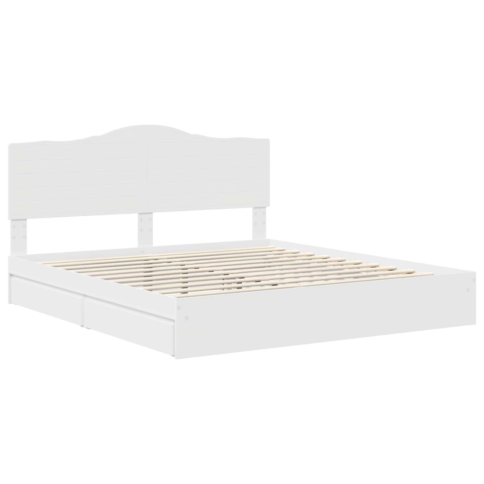 vidaXL Bedframe met lade met hoofdeinde Wit 200 x 200 cm Bewerkt hout