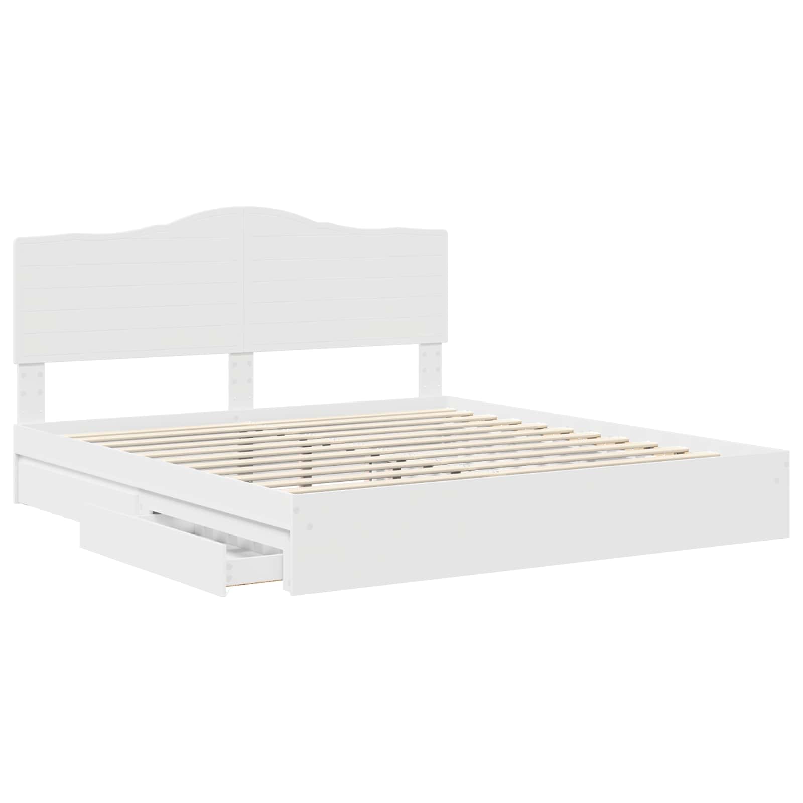 vidaXL Bedframe met lade met hoofdeinde Wit 200 x 200 cm Bewerkt hout