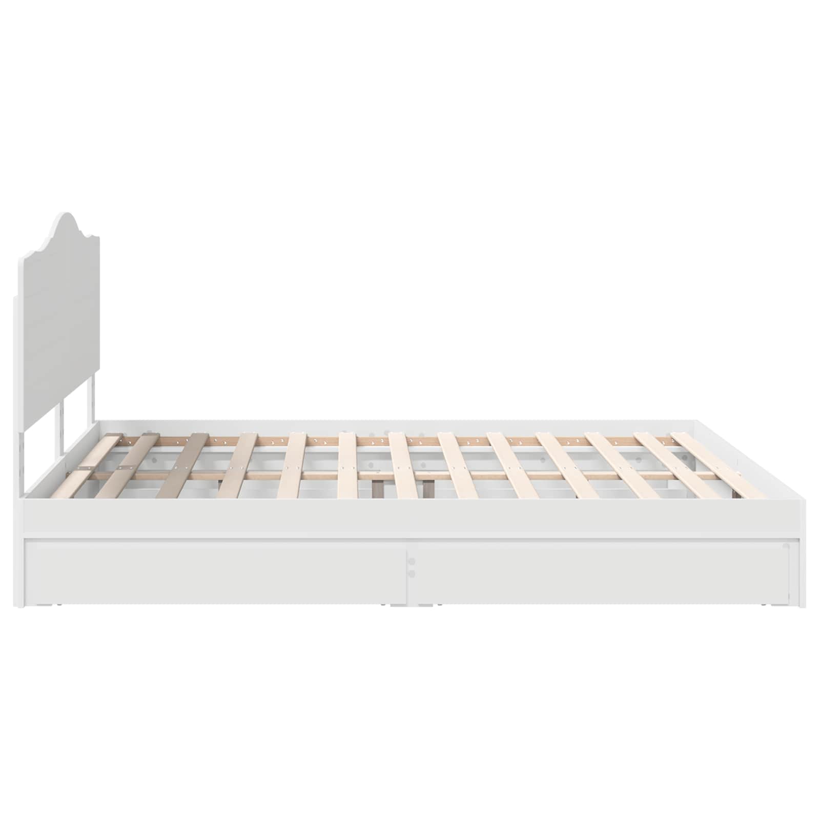 vidaXL Bedframe met lade met hoofdeinde Wit 200 x 200 cm Bewerkt hout