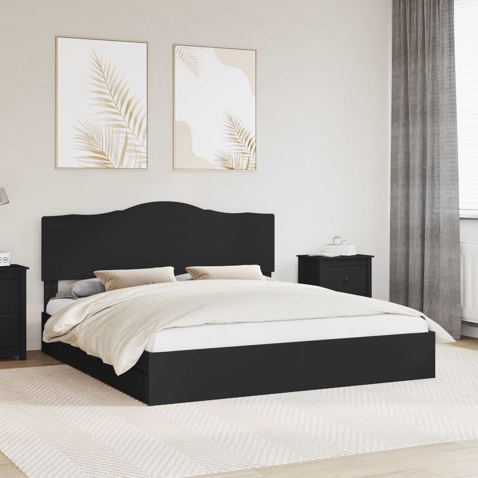 vidaXL Bedframe met lade met hoofdeinde Wit 200 x 200 cm Bewerkt hout