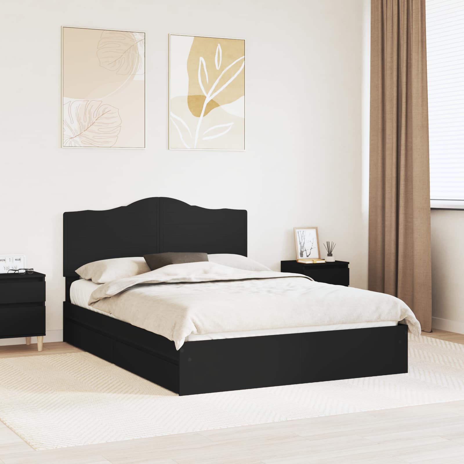vidaXL Bedframe met lade met hoofdeinde Wit 200 x 200 cm Bewerkt hout