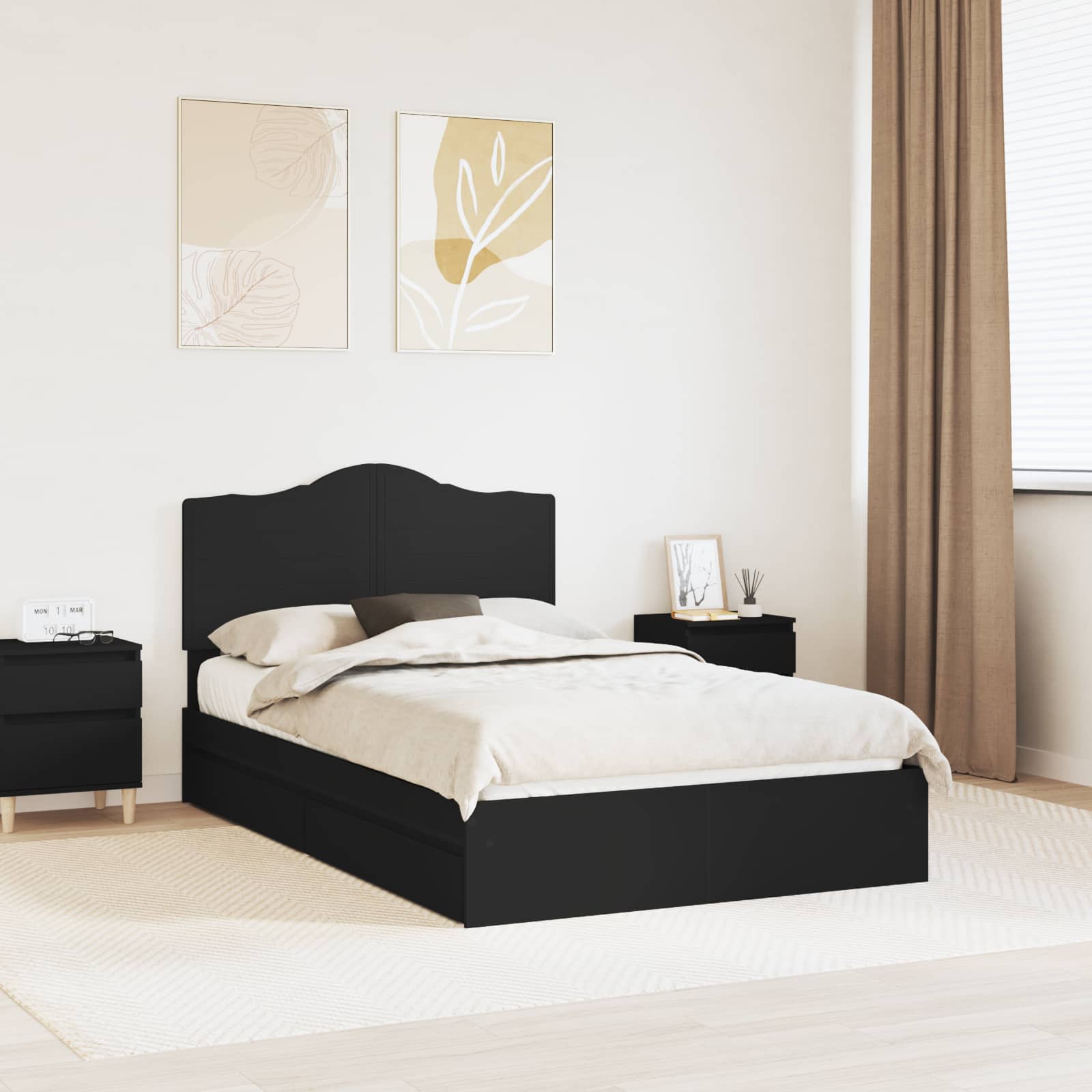 vidaXL Bedframe met lade met hoofdeinde Wit 200 x 200 cm Bewerkt hout