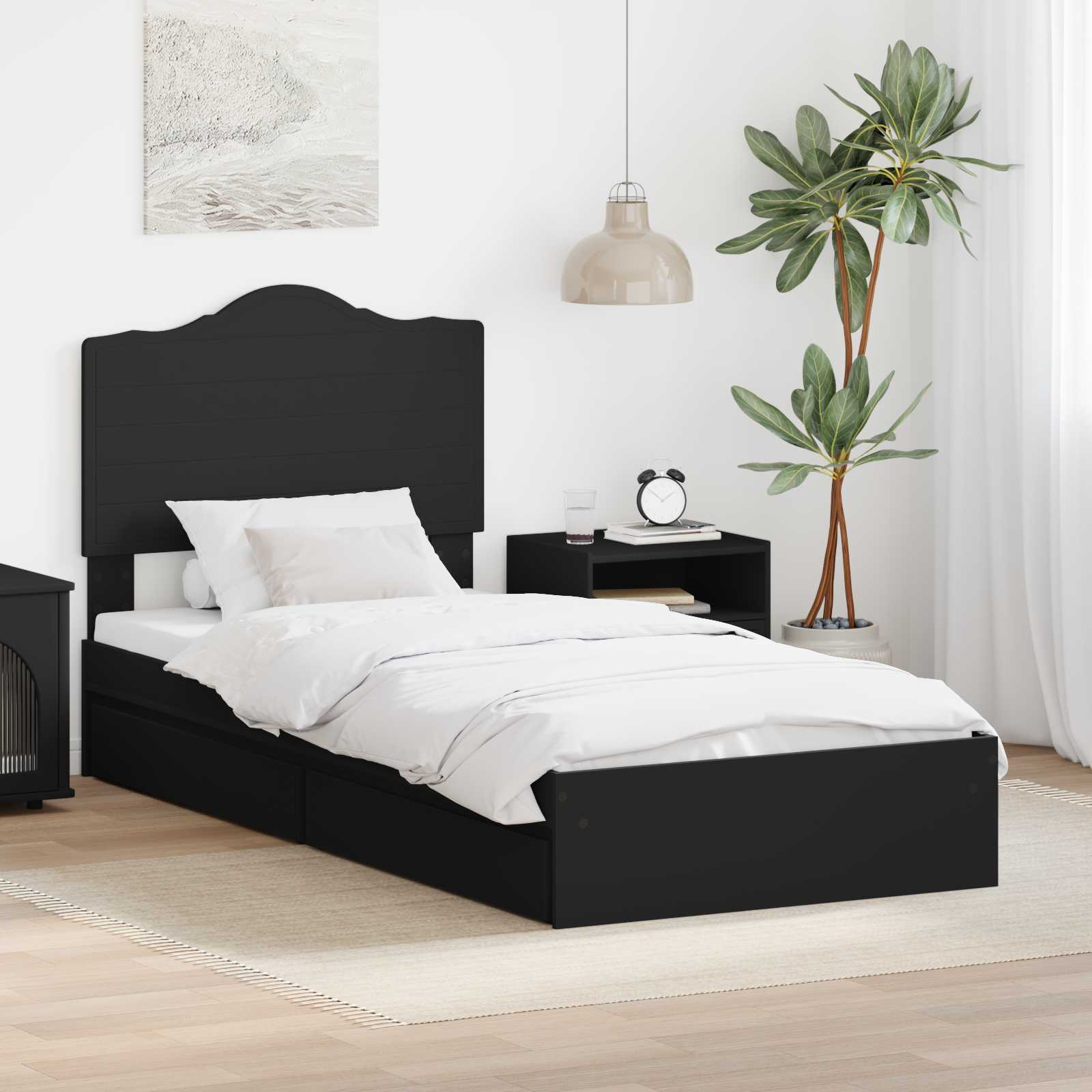 vidaXL Bedframe met lade met hoofdeinde Wit 200 x 200 cm Bewerkt hout