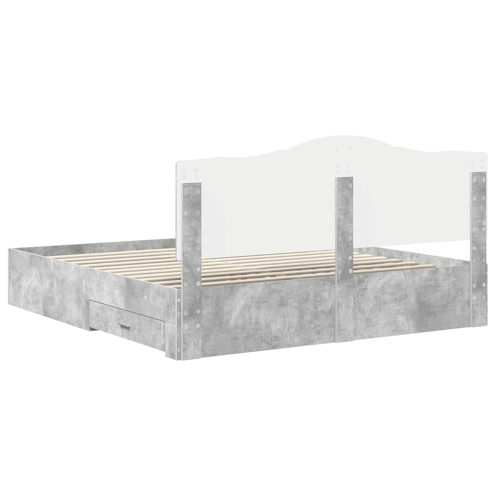 vidaXL Bedframe met hoofdeinde Zwart 200 x 200 cm Bewerkt hout