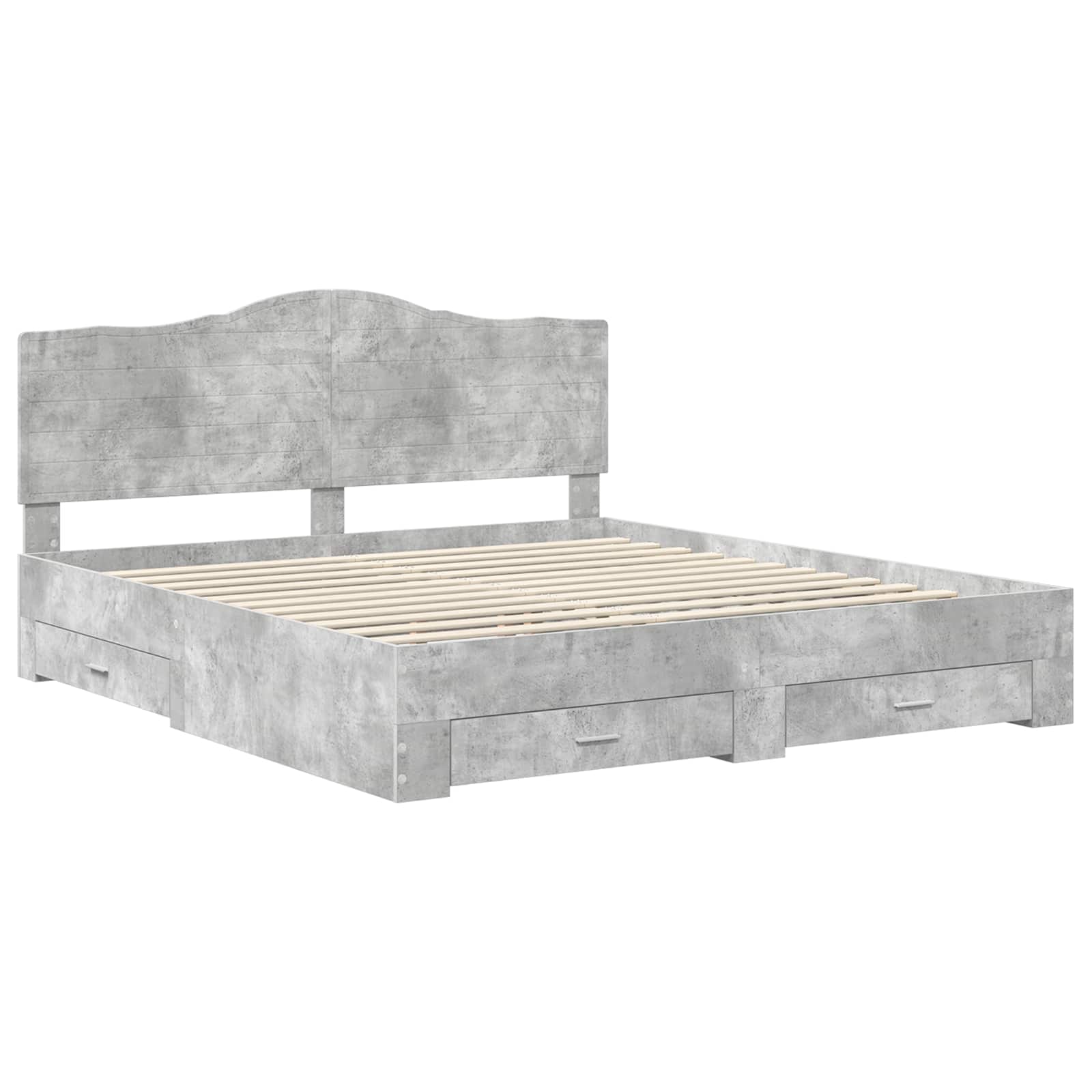 vidaXL Bedframe met hoofdeinde Zwart 200 x 200 cm Bewerkt hout