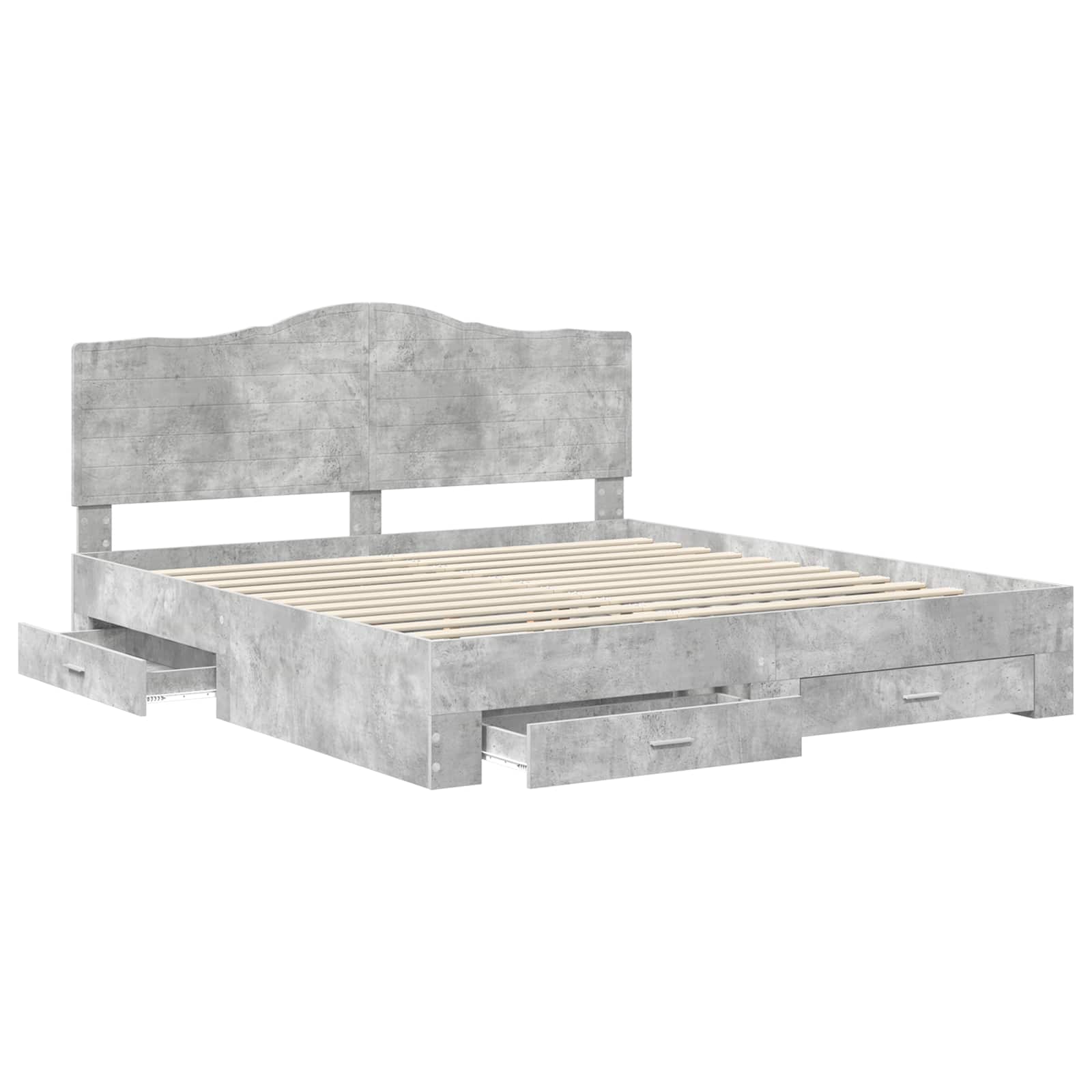 vidaXL Bedframe met hoofdeinde Zwart 200 x 200 cm Bewerkt hout