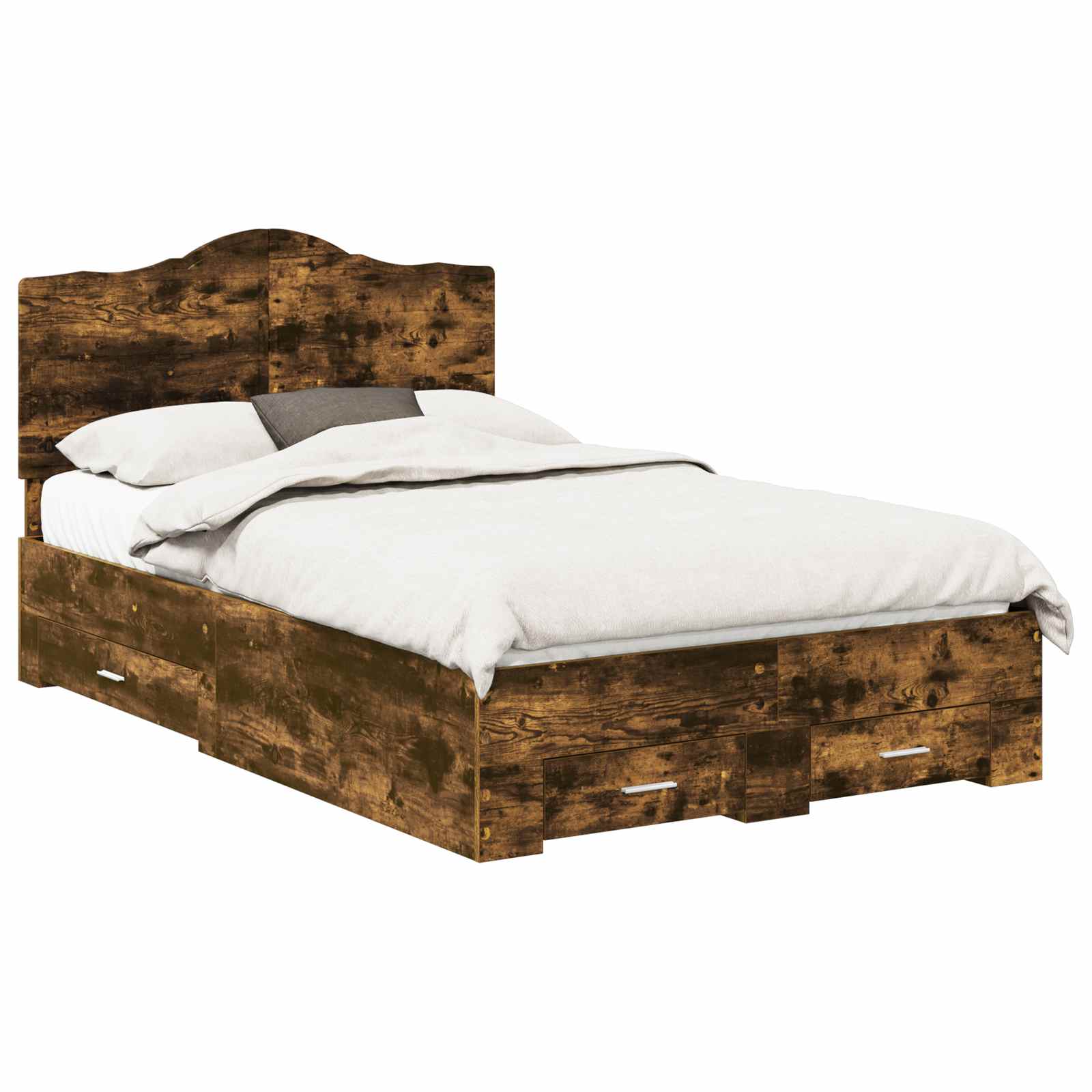 vidaXL Bedframe met hoofdeinde Zwart 200 x 200 cm Bewerkt hout