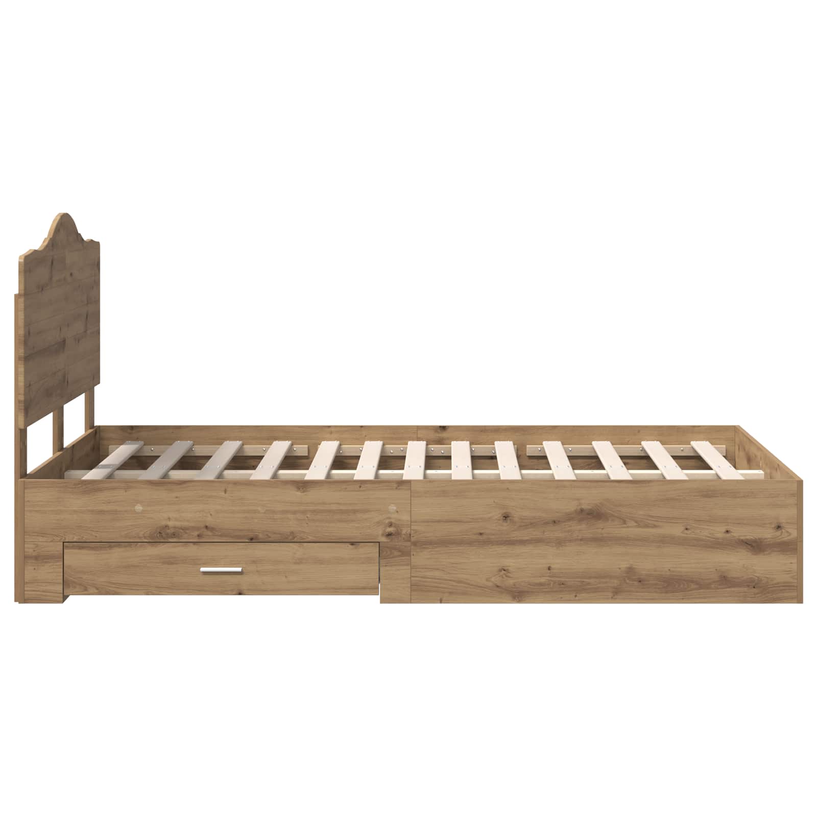vidaXL Bedframe met hoofdeinde Zwart 200 x 200 cm Bewerkt hout