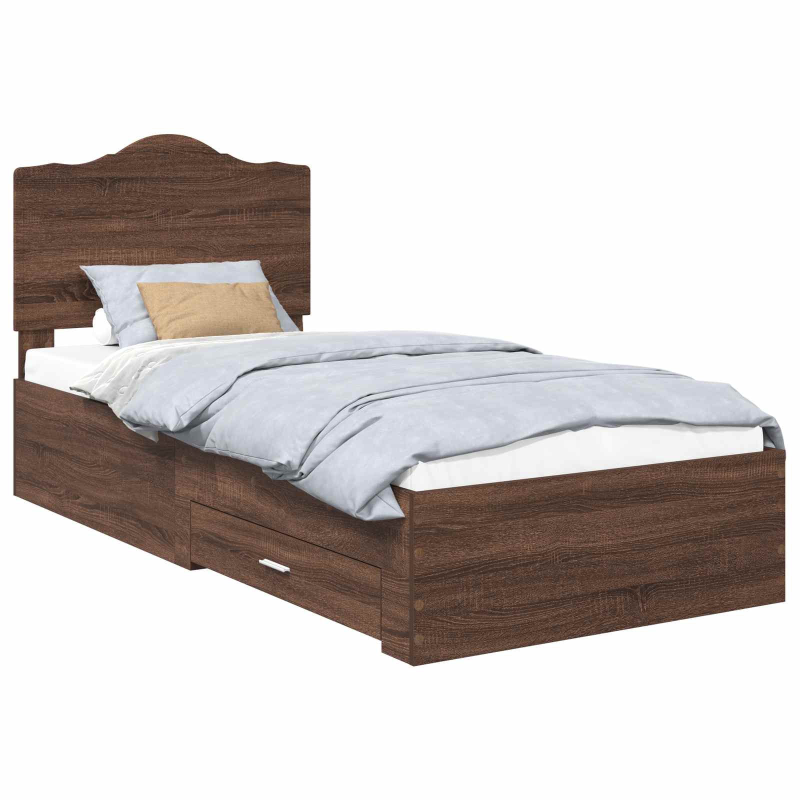 vidaXL Bedframe met hoofdeinde Zwart 200 x 200 cm Bewerkt hout