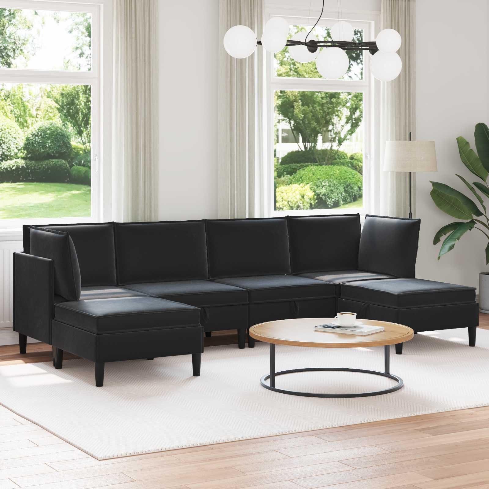 vidaXL Woonkamer Meubelset met kussen 3 pcs Lichtgrijs Fluweel