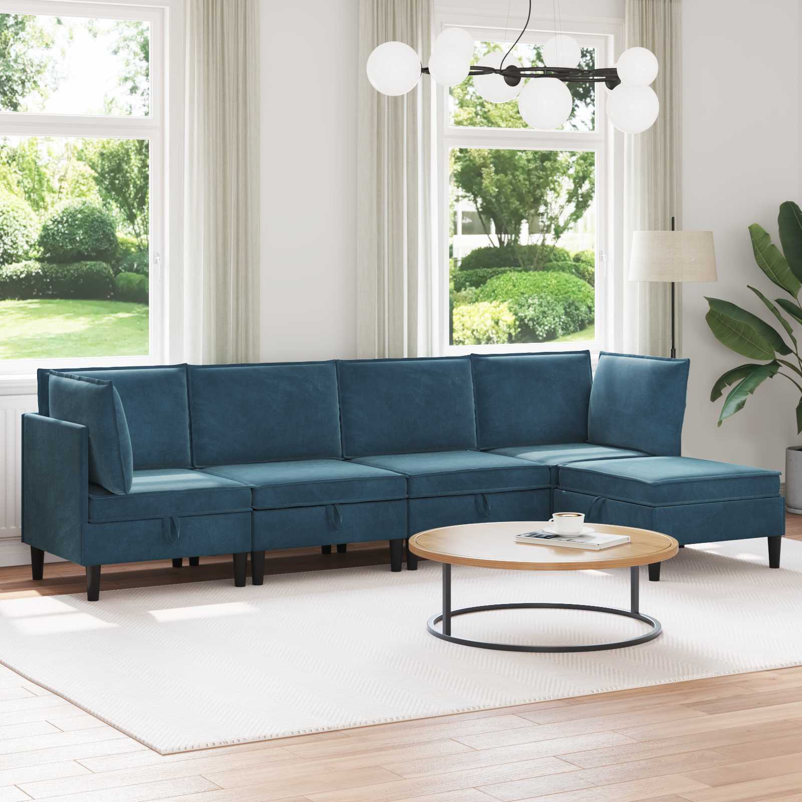 vidaXL Woonkamer Meubelset met kussen 3 pcs Lichtgrijs Fluweel