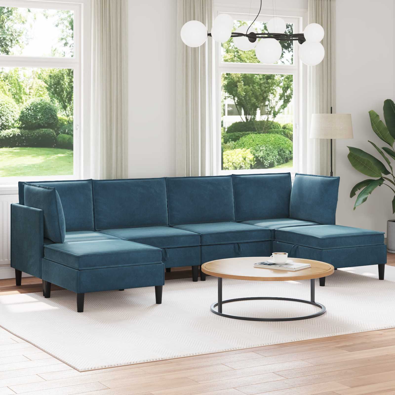 vidaXL Woonkamer Meubelset met kussen 3 pcs Lichtgrijs Fluweel