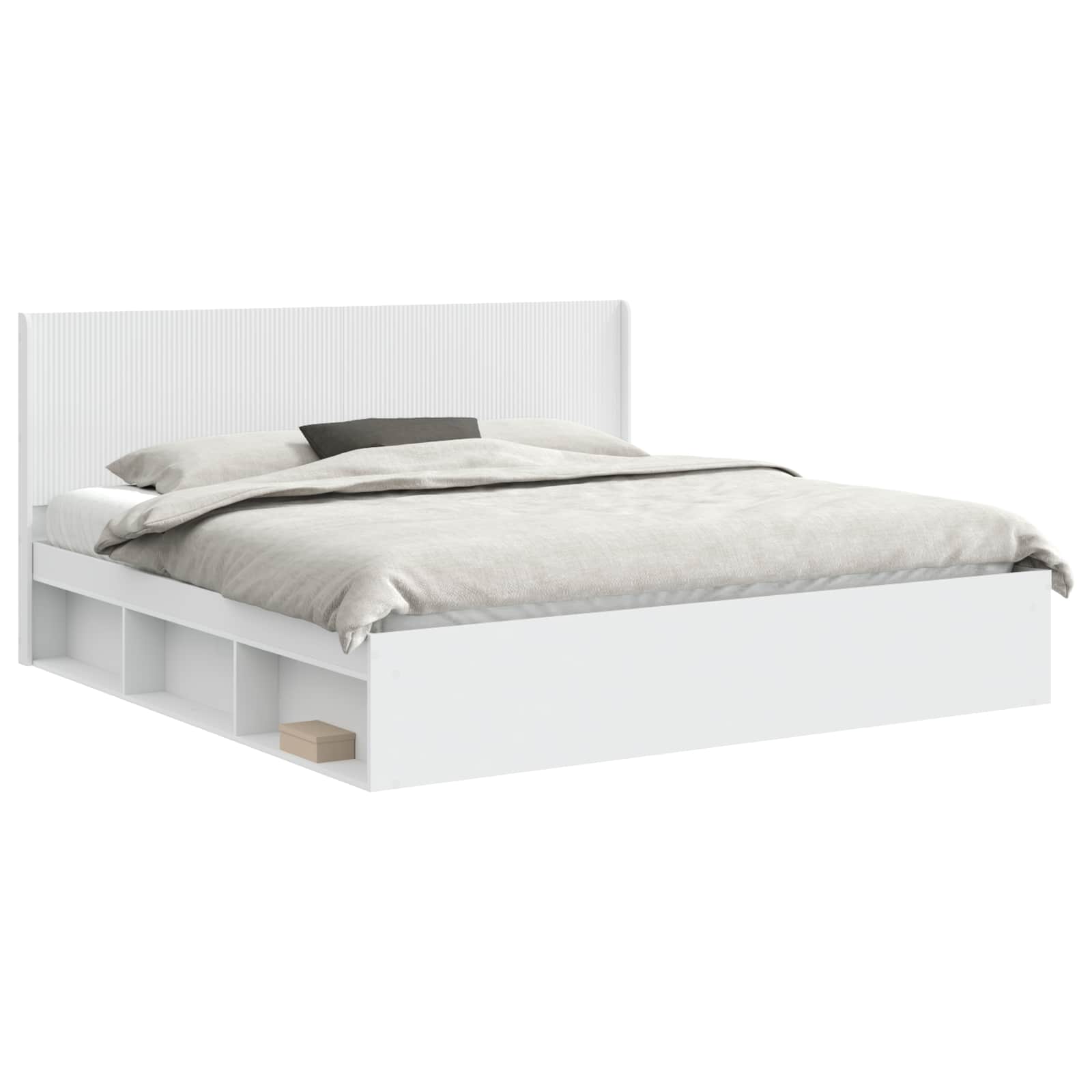 vidaXL Bedframe met opbergruimte en hoofdbord Sonoma Eiken